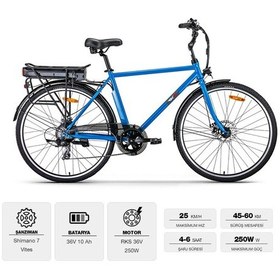 Resim Rks Zf15 Elektrikli Bisiklet Mavi 