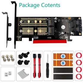 Resim Platoon 3'ü 1 Arada Msata M.2 Ngff Nvme Sata Ssd To Pcıe 4x Sata3 Heat Sink Adaptör 
