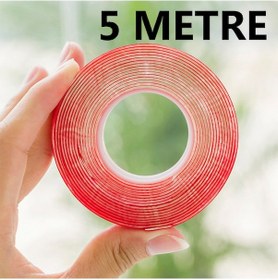 Resim Çift Taraflı Bant Slikonlu 10 MM X 5 Metre Süper Güçlü 