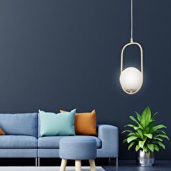 Resim Lorin Tekli Beyaz Silme Sarkıt Beyaz Camlı Modern Sarkıt Mutfak Salon Sarkıt Avize Apliqa