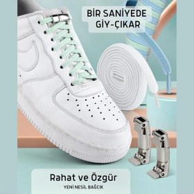 Resim Mater Ayakkabı Takbırak Mıknatıslı Lastikli Ayakkabı Bağcığı, Akıllı Bağcık, Bot Çocuk Spor Converse Bağcık 
