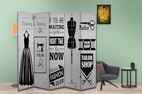 Resim Moda Tasarımlı Özel Tasarım Paravan Room Divider 180 x 200 cm 