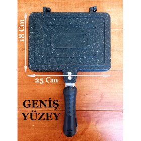 Resim Özbience Büyük Boy Granit Döküm Tost Makinesi 25X18 Cm, Sağlıklı ve Dayanıklı 