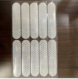 Resim Gateesat Beyaz 10 Adet Yüksek Görünürlüklü Reflektif Çıkartma - Dayanıklı Pvc Emniyet Dekalı 