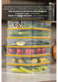 Resim Vienev 7li Buzdolabı Dondurucu Organizer Ve Saklama Kabı Turuncu 5x 3,5lt 2x 1,65lt Turuncu 