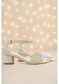 Resim Lilo Simli Altın Tek Bantlı Kız Çocuk Topuklu Abiye Ayakkabı Altın 