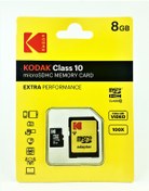 Resim Kodak Extra 8Gb Micro Sd Hafıza Kartı Ve Adaptör Sdhc Class 10 