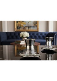 Resim Rova Tr Titanyum Kaplama 6 Kişilk Çay Bardak Seti Gümüş 