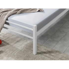 Resim Evger K90 Beyaz Metal Karyola Tek Kişilik Yataksız 