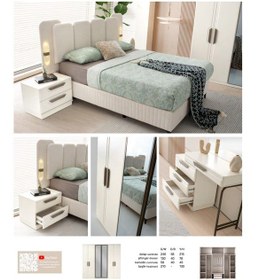 Resim Floransa Mdf Membran 6 Kapaklı Gardırop Ve Yatak Odası Takımı Baza Hariç Başlık Dahil Beyaz 