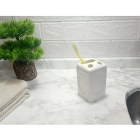 Resim Bosphorus Diş Fırçalık Çiçekli Kare Model Banyo Aksesuarı 