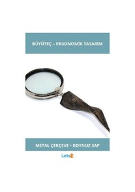 Resim Doğal Boynuz Saplı Metal Çerçeveli Büyüteç 