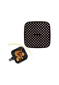 Resim Siyah Isıya Dayanıklı Yıkanılabilir Silikon Fırın Ve Airfryer Kare Model Pişirme Matı 21,5 Cm 4741 
