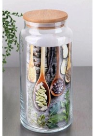 Resim Gönül Gnl2737 Bambu Kapaklı Cam Kavanoz 1100 Cc 1 Adet Şeffaf 