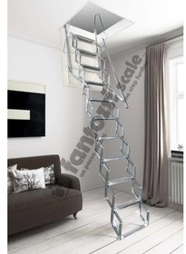 Resim Aytürk Fantozzi Acisvazia Italya Menşei 70x110 Galveniz Kaplı Makaslı Metal Çatı Merdiveni H:320cm Standart Model 