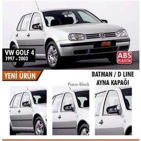 Resim e otomarket Volkswagen Golf Iv Mk4 Batman Ayna Kapağı Pianao Black 1997-2003 Arası Uyumlu 