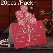 Resim 20 Adet / Paket Üç Boyutlu Gül Sevgililer Günü Tebrik Kartı Anneler Günü Mesaj Kartı 06 