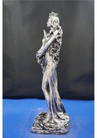 Resim Fortuna Bereket Tanrıçası Heykeli - 28 Cm Mitolojik Biblo Hediyelik Eşya Ev Dekor Gümüş 