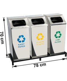 Resim Berta Geri Dönüşüm Sıfır Atık Toplama Kutusu - Geri Dönüşüm Çöp Kovası 