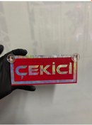 Resim Kırmızı Renk Üzeri Hologram Çekici Reis Yazılı Vantuzlu Cam Süsü 