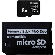 Resim Memory Stick Pro Duo 8GB PSP Hafıza Kartı MS Adaptör PSP Mikro SD Kart Çevirici POPKONSOL