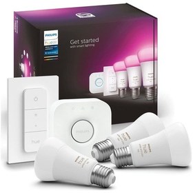 Resim Philips Huewca 9-75w Renkli Akıllı Başlangıç Seti 3'lü Kumandalı 