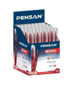 Resim Büro 1mm Uçlu Tükenmez Kalem 25'li Paket Kırmızı 37.27.197.243 Kırmızı 
