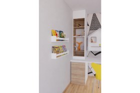 Resim Wooden Woodenworld Montessori Çocuk Odası Eğitici Kitaplık 2 Li Duvar Raf Set 