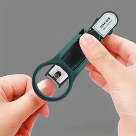 Resim 1 adet Ağır Hizmet Tipi Büyüteçli Tırnak Makası - Hassas Kesim, Yüksek Çözünürlüklü Büyüteç, En İyi Bakım için Ergonomik Tasarım, Taşınabilir ve Modern Paslanmaz Çelik Bıçak, Yolda Kullanım İçin Mükemmel 