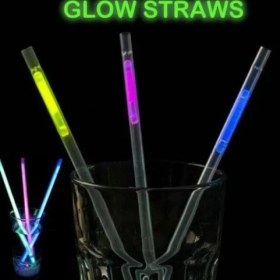 Resim Karanlıkta Parlayan Glow Fosforlu Pipet 3 Renk 3 Adet 