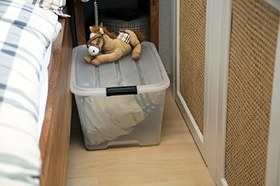 Resim Iris Ohyama Kapaklı Plastik Saklama Kutuları, 45L, 6'lı Set, Şeffaf 