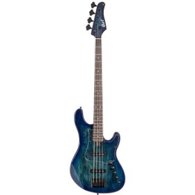 Resim Cort GB-FUSION4BB 4 Telli Aktif Bas Gitar - Blue Burst (Orta/Profesyonel Seviye) | Duncan Designed Manyetikler, Aktif EQ Sistemi, Dişbudak Üzeri Akçaağaç Kaplama Gövde 