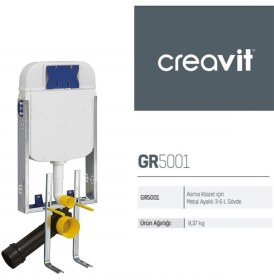 Resim Creavit Gömme Rezervuar A. Klozet Için+Kumanda Paneli+Ara Musluk 