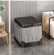 Resim Chuangyinshop Gri 1pc Kapaklı Şık Taşınabilir Katlanır Tuvalet Dayanıklı Pp Malzeme Zeytin Yeşili Siyah Tüm Araçlara Uygun Kamp Seyahati İçin 