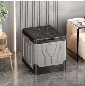 Resim Chuangyinshop Gri 1pc Kapaklı Şık Taşınabilir Katlanır Tuvalet Dayanıklı Pp Malzeme Zeytin Yeşili Siyah Tüm Araçlara Uygun Kamp Seyahati İçin 