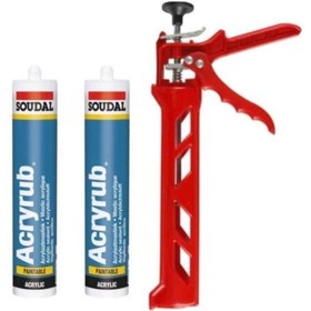 Resim Soudal Silikon Tabancası + 2 Ad Beyaz Silikon Mastik 