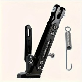 Resim Xuweiwei Siyah Motorcycle Adjustable Aluminum Alaşım Yanlık Dayağı Anti Kayar Dayanıklı Yükseklik Ayarlı Çoklu Modeller 