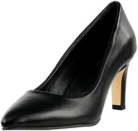 Resim Mio Gusto Beliz Hakiki Deri Siyah Stiletto 