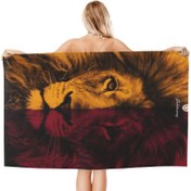 Resim Galatasaray Aslan Desenli Yüksek Çözünürlüklü Dijital Baskı Plaj Havlusu Spor, Seyahat, Yüzme Havuzu, Yoga, Kamp, Banyo Aksesuarları için Uygun 