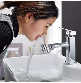 Resim Bucuks Krom Görünümlü Plastik Kolay Yerleştirilebilen Banyo Tuvalet Bahçe Fonksiyonlu Musluk Başlığı Renkli 
