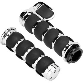 Resim Tongdashop Siyah 25mm Kaymaz Motosiklet Tutacakları Gaz Kumanda Destekli Harley Yamaha Suzuki 