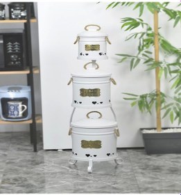 Resim Metal Standlı 3 Katlı Patates Soğan Sarımsak Saklama Kovası Beya 