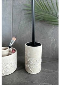 Resim Primanova Leaf Banyo Seti 5 Parça - Bej Beyaz 