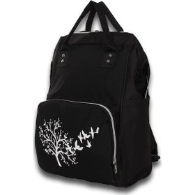 Resim Ağaçlı Anne Bakım Çantası - 2000-siyah Siyah 