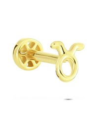 Resim Glorria Altın Boğa Burcu Tragus Piercing Altın 