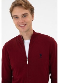Resim U.S. Polo Assn. Erkek Slim Fit Bordo Triko Hırka 50313684-VR014 