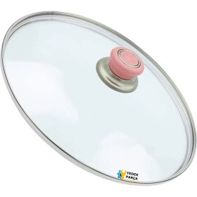 Resim Tencere Sahan Tava Cam Kapağı Kapak 28 cm Pembe Tutma Tepesi 