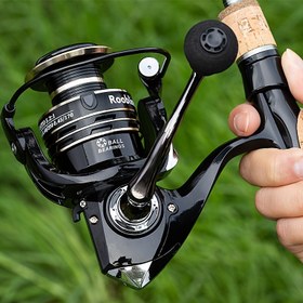 Resim Rooblinos HA Döner Makara, Karma Renk, 5.2:1 Yüksek Hız Oranı, Büyük Fren Gücü, Deniz Suyu Uyumlu, EVA Kolu, PA Naylon Gövde, Avcılık ve Olta için Olta Hattı Tekerleği 