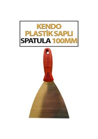 Resim Plastik Saplı Spatula No 100 Ekonomik, Paslanmaz Spatula Ağız Genişliği 100 Mm 