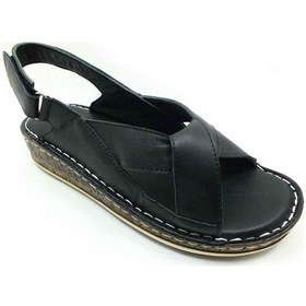 Resim Çarıkçım Hakiki Deri Cırtlı Kadın Sandaleti Siyah 114 026 